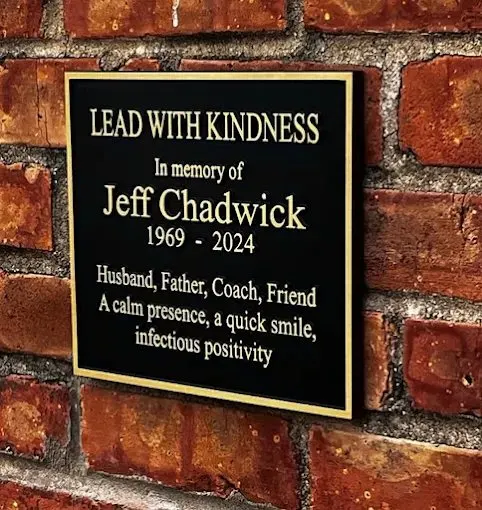 Engraved memorial plaque