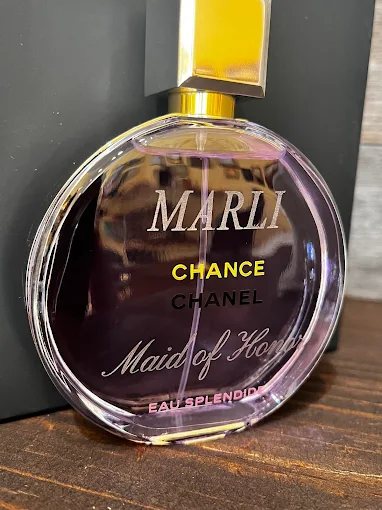 Engraved perfume bottle keepsake